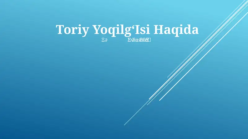 Toriy Yoqilg‘Isi Haqida