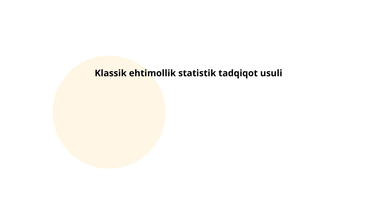 Klassik ehtimollik statistik tadqiqot usuli