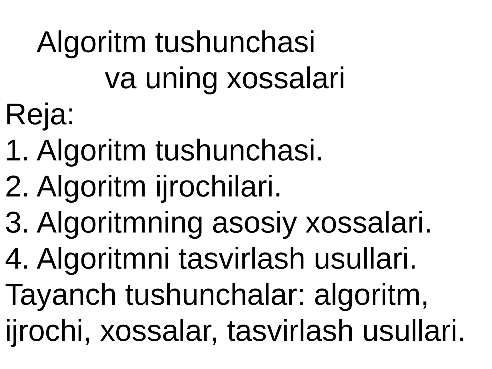 Algoritm tushunchasi
