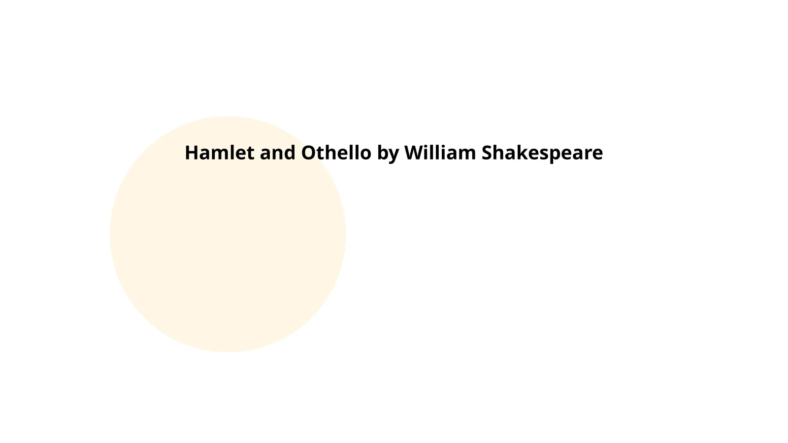 Hamlet and Othello by William Shakespeare