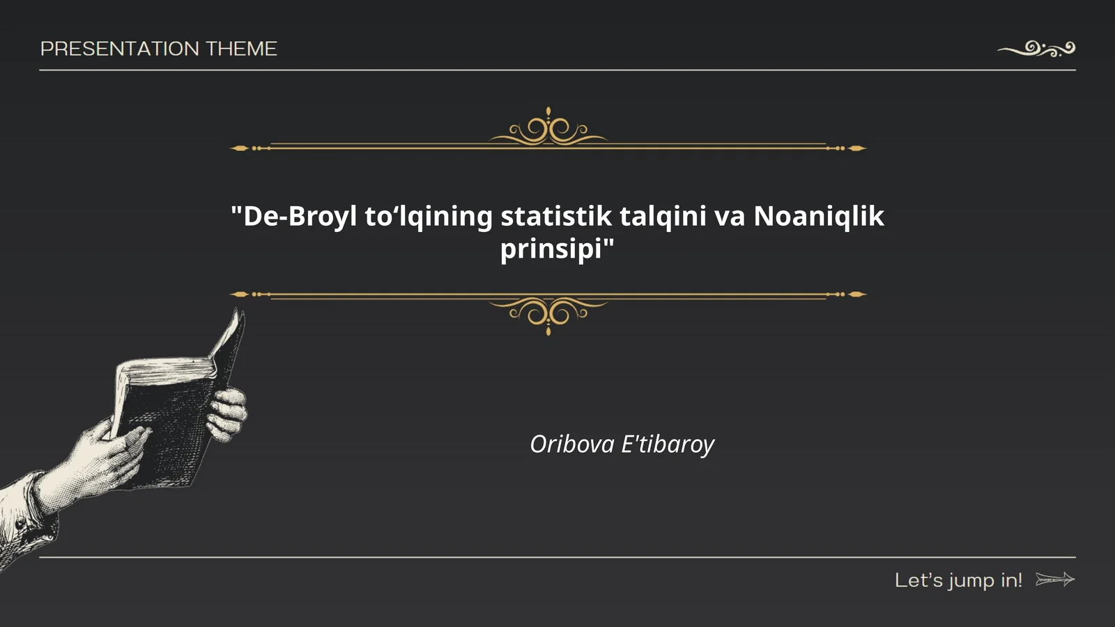 De-Broyl toʻlqining statistik talqini va Noaniqlik prinsipi