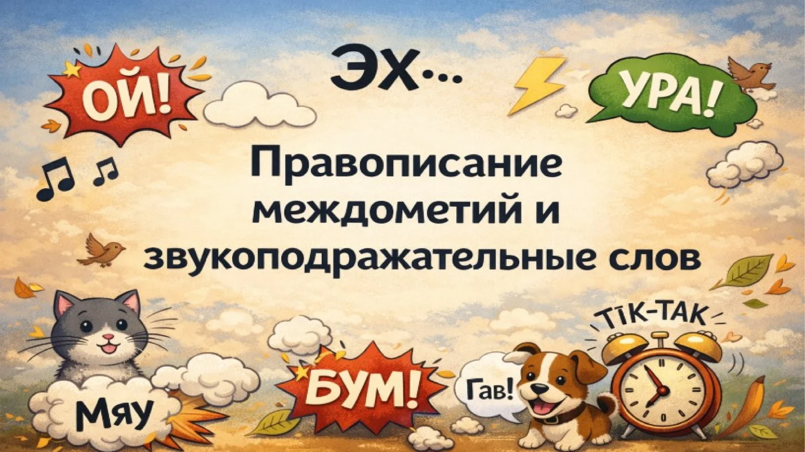 Правописание междометий и звукоподражательных слов