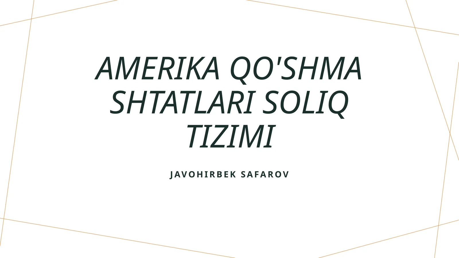 Amerika Qo'shma Shtatlari soliq tizimi