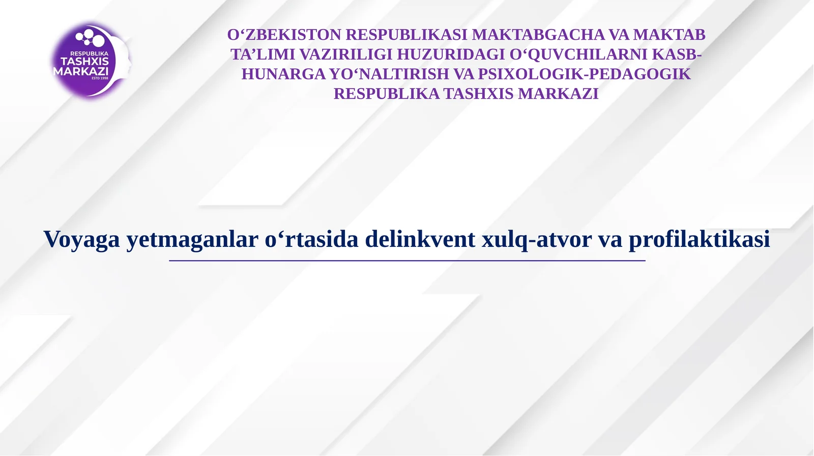 Voyaga yetmaganlar oʻrtasida delinkvent xulq-atvor va profilaktikasi