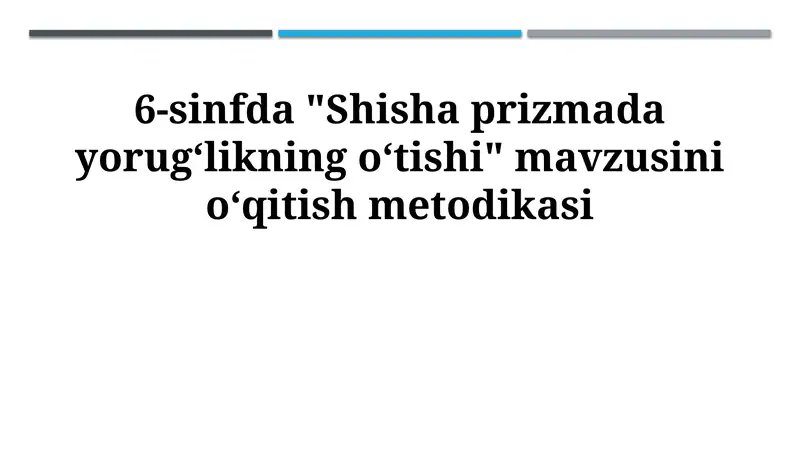 Shisha prizmadan yorugʻlikning oʻtishi