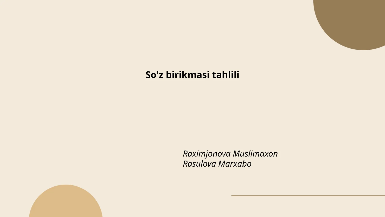 So'z birikmasi tahlili