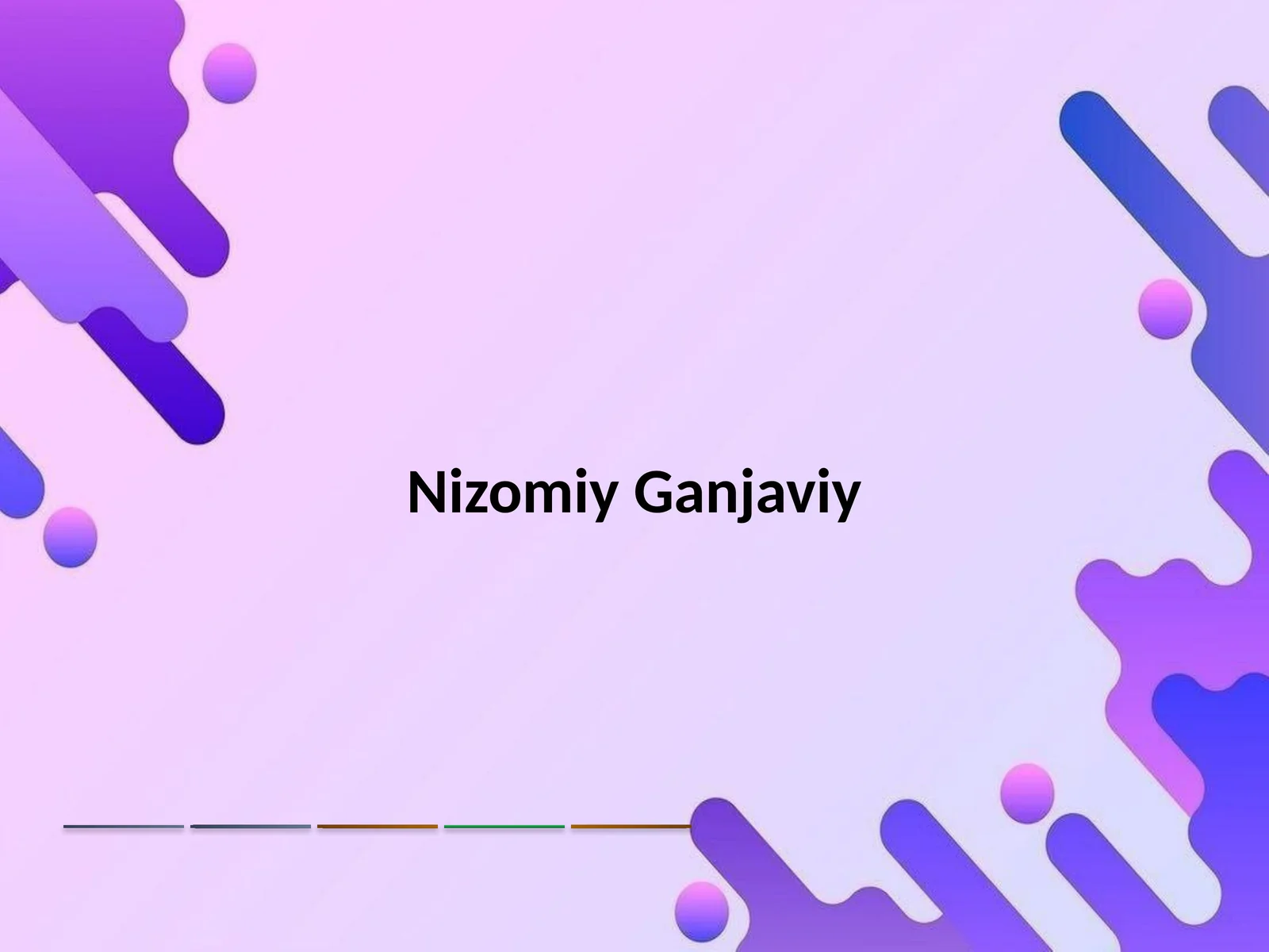 Nizomiy Ganjaviy Hayoti