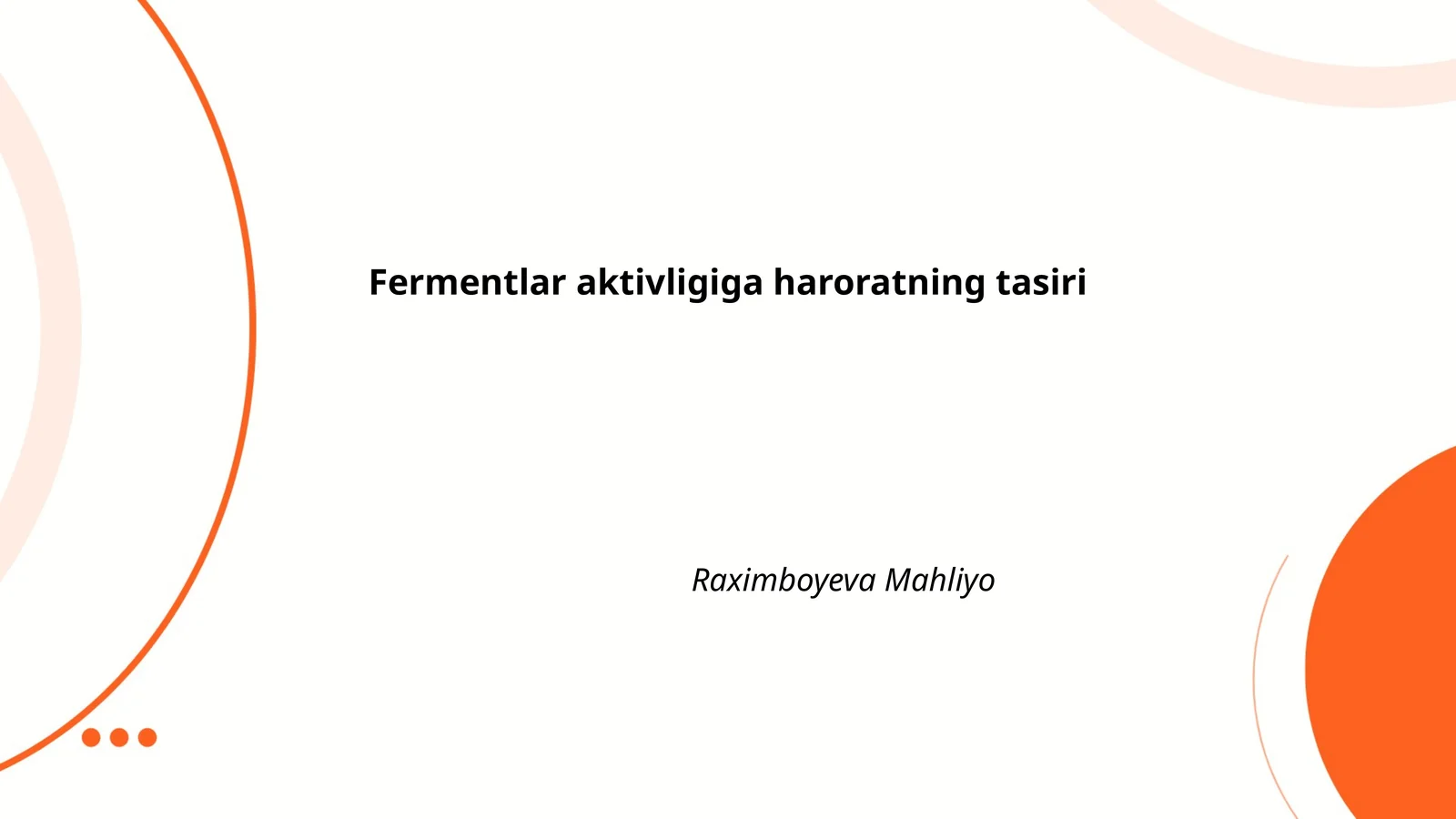 Fermentlar aktivligiga haroratning tasiri