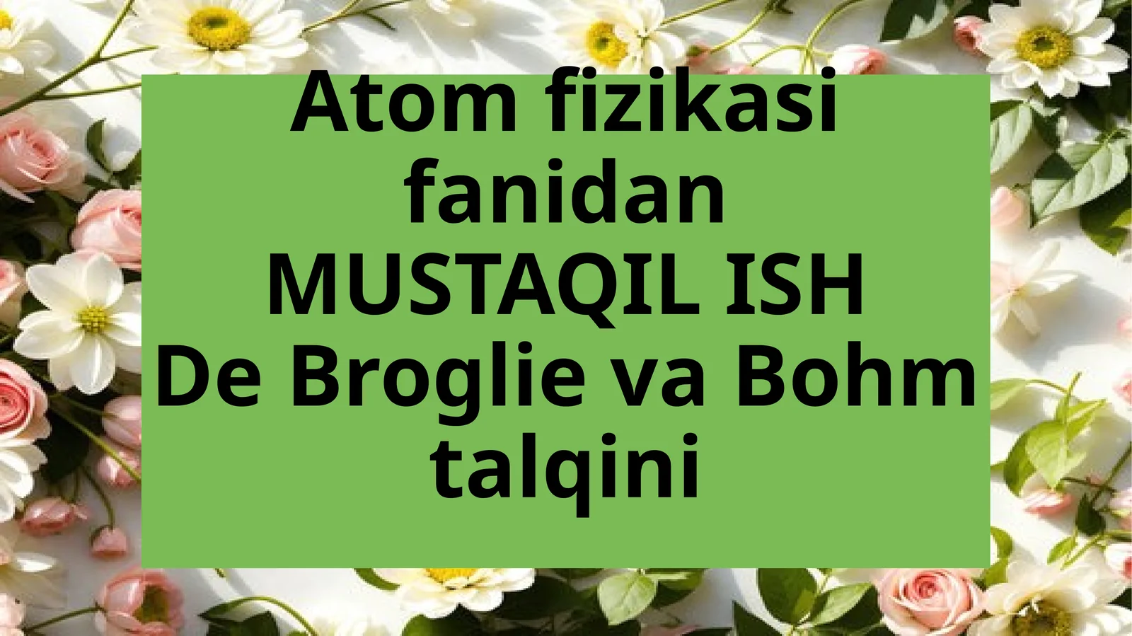 De Broyl-Bohm nazariyasi