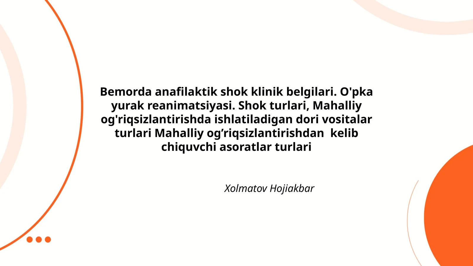 Anafilaktik shok klinik belgilari