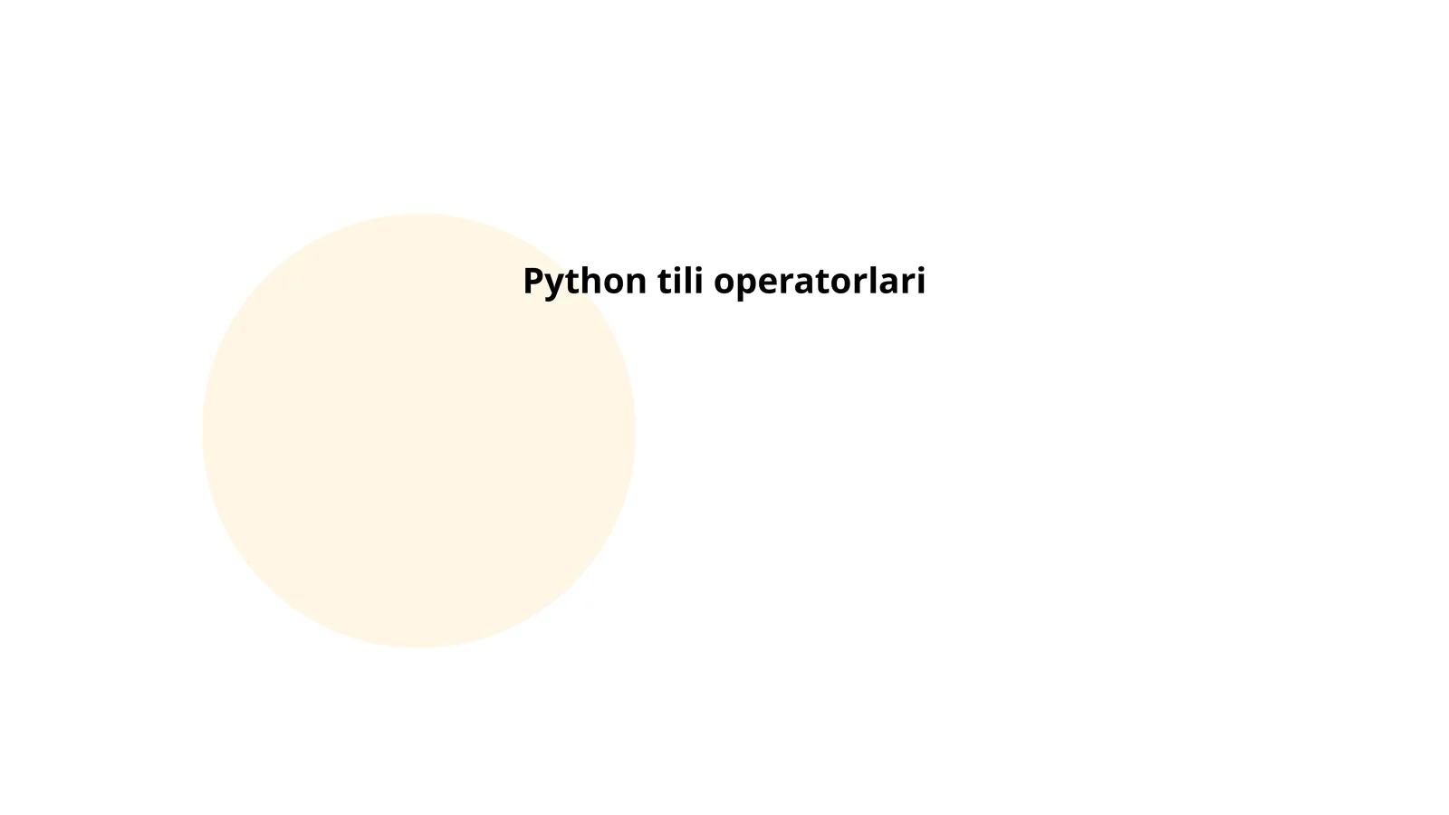 Python tili operatorlari