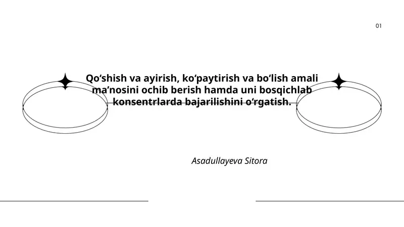 Qo‘shish va ayirish, ko‘paytirish va bo‘lish amali