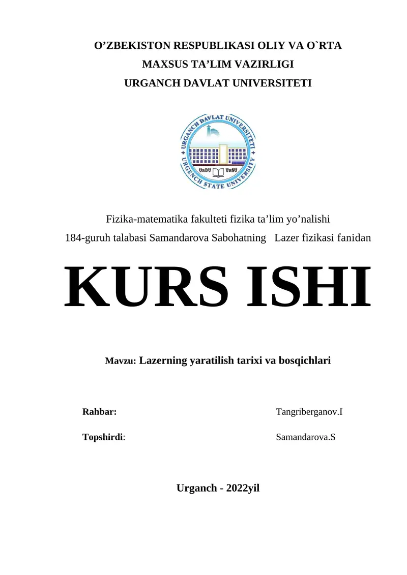 Fizika-matematika fakulteti fizika ta’lim yo’nalishi
