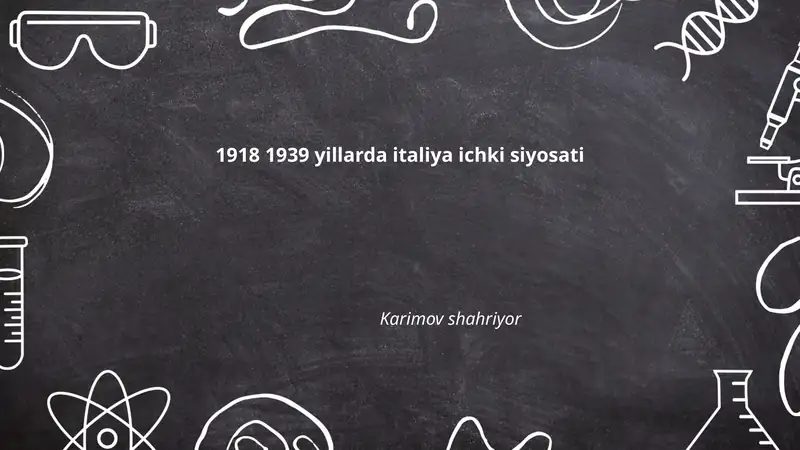 Italiya ichki siyosati 1918-1939