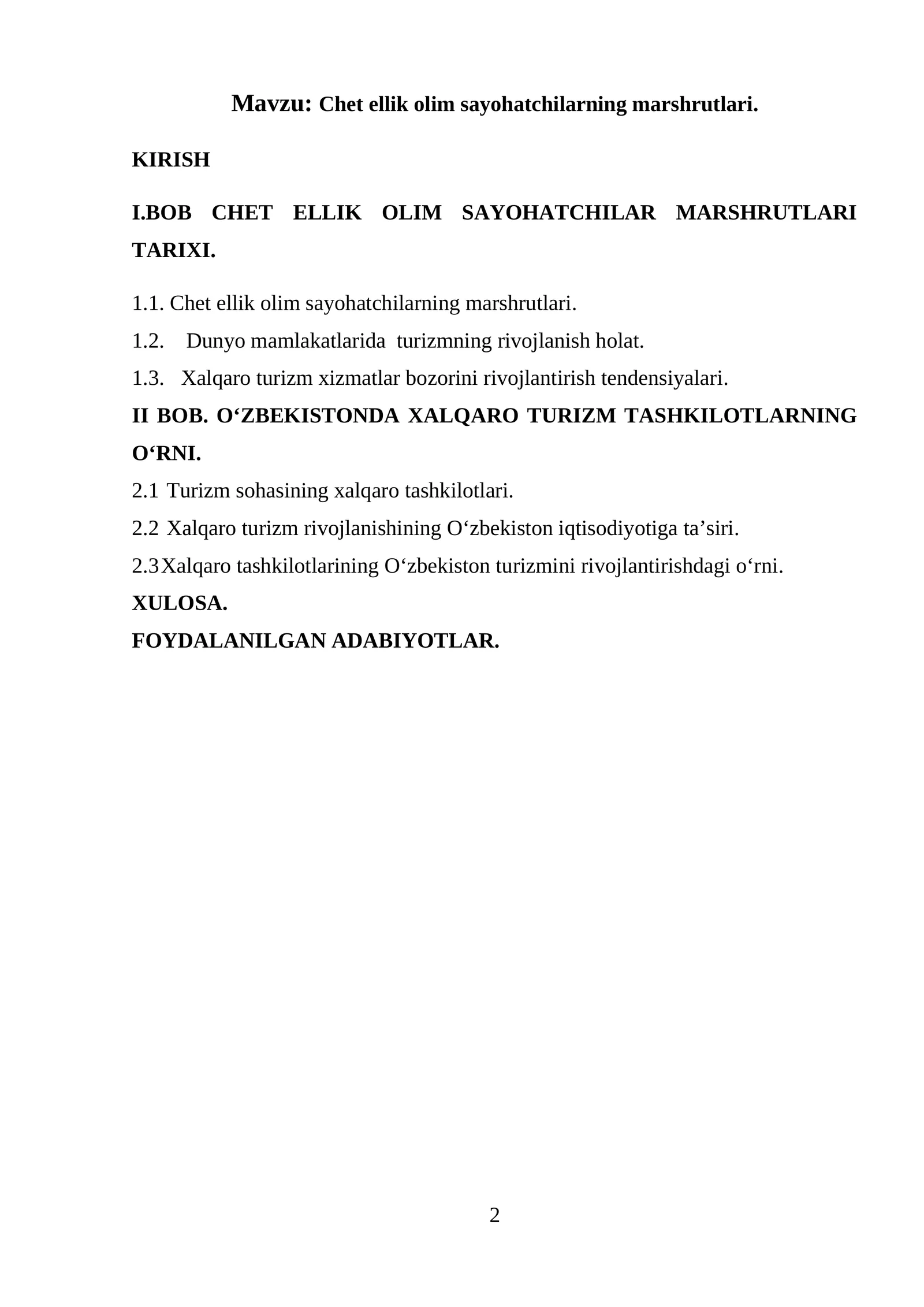 Chet ellik olim sayohatchilarning marshrutlari