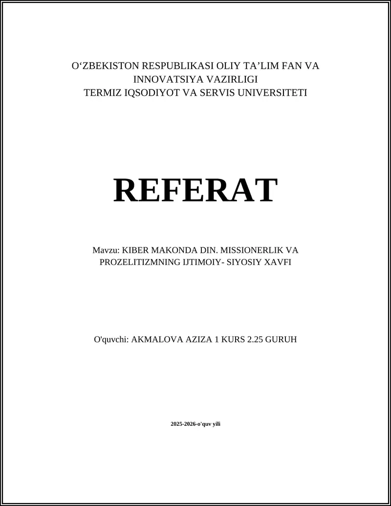 Kiber Makonda Missionerlik va Prozelitizm