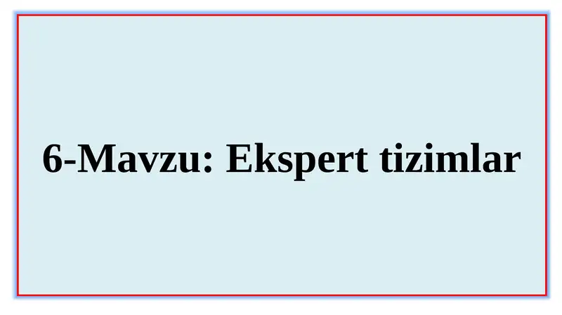 Ekspert tizimlar