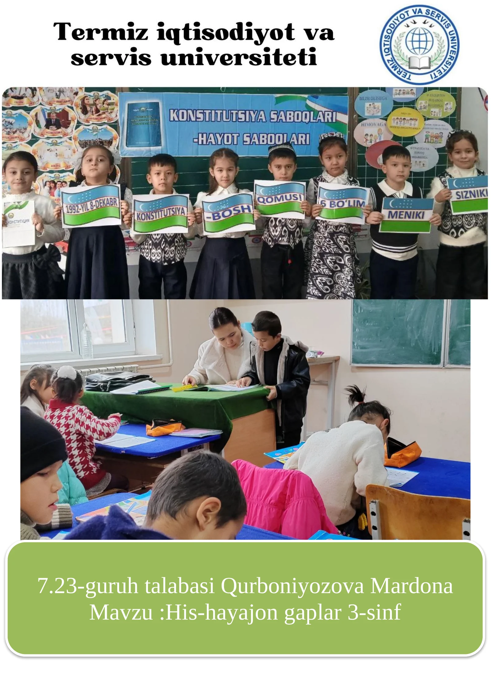 His-hayajon gaplar 3-sinf