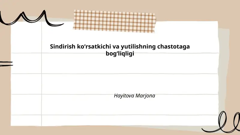 Sindirish koʻrsatkich va yutilishning chastotaga bogʻliqligi