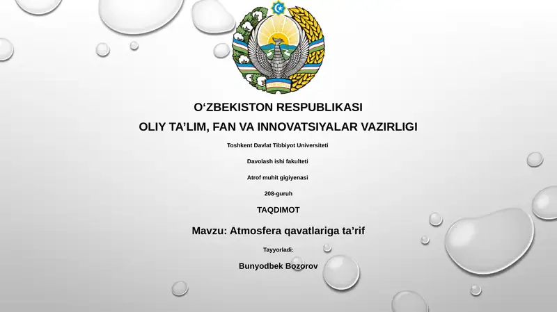 Atmosfera qavatlariga ta’rif