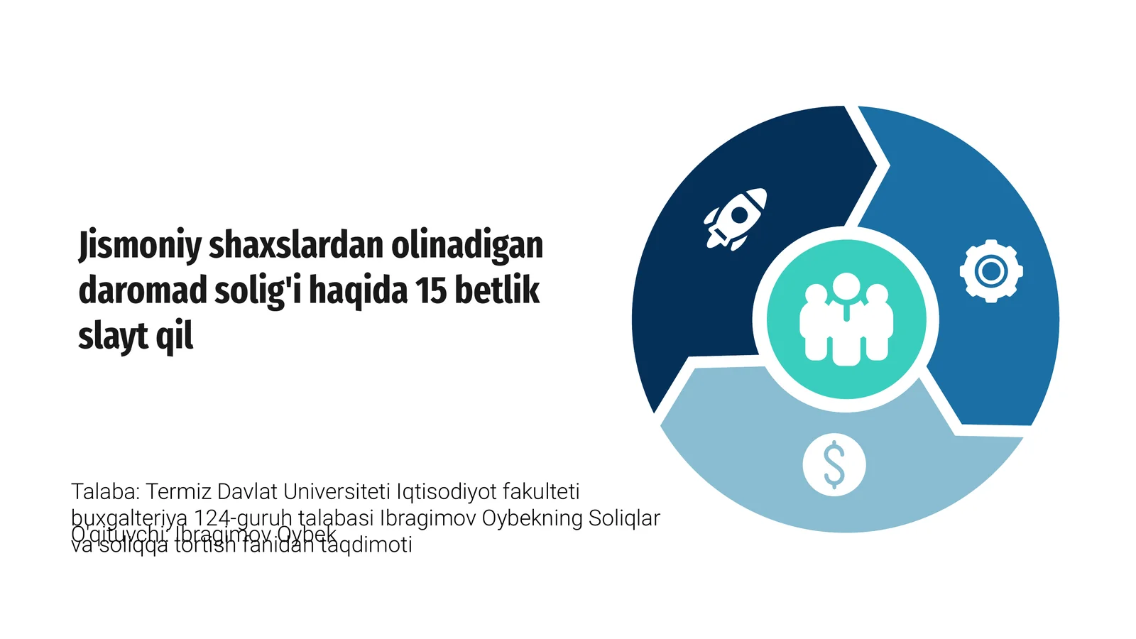 Daromad solig'i haqida 15 betlik slayt