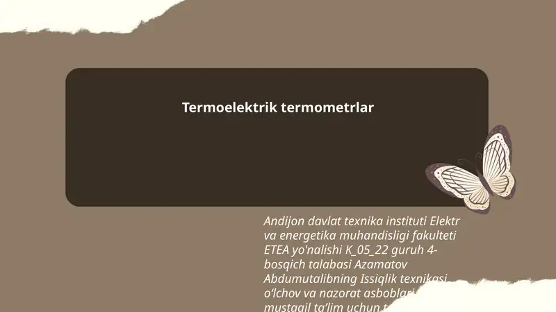 Termoelektrik termometrlar