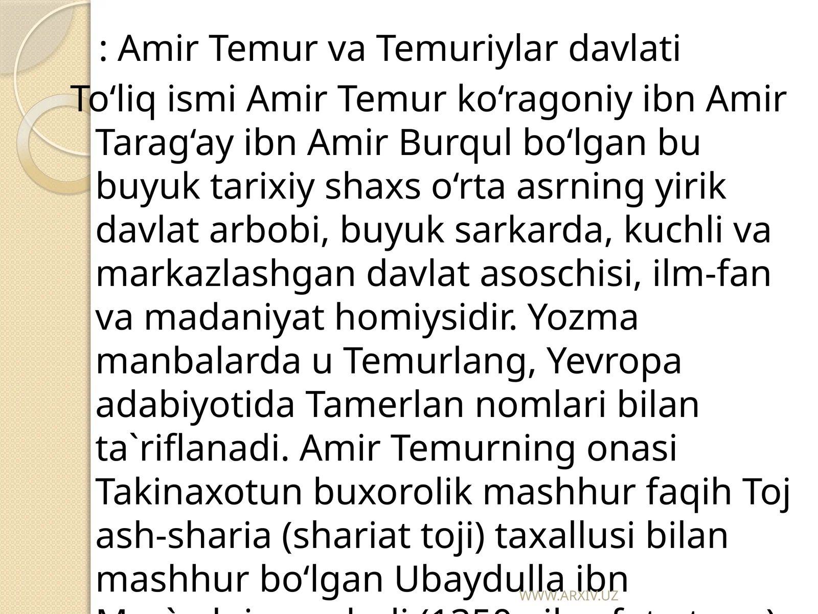 Amir Temur va Temuriylar davlati