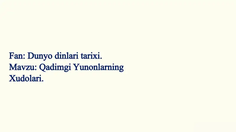 Qadimgi Yunonlarning Xudolari: Afsonalar va Haqiqatlar