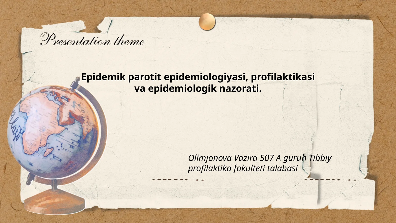 Epidemik parotit epidemiologiyasi, profilaktikasi va epidemiologik nazorati