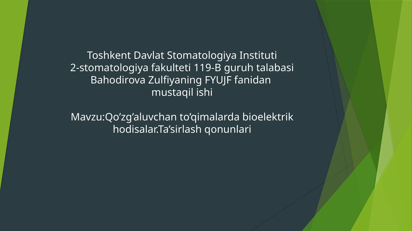 Qo’zg’aluvchanlik va to’qimalar biologiya elektr h.odisalar