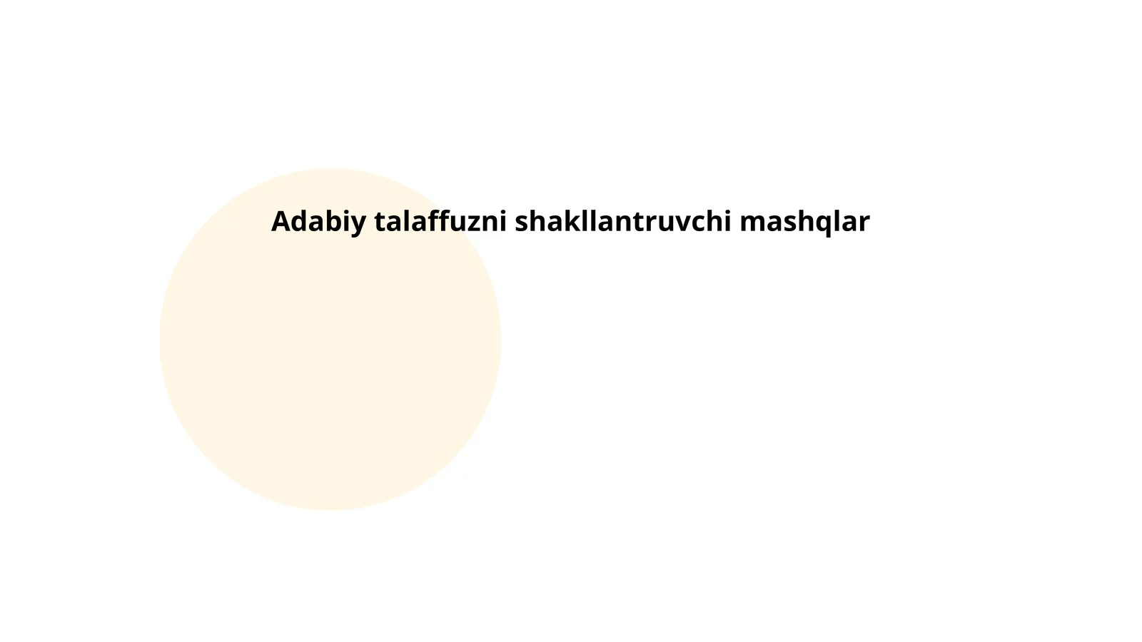 Adabiy talaffuzni shakllantruvchi mashqlar