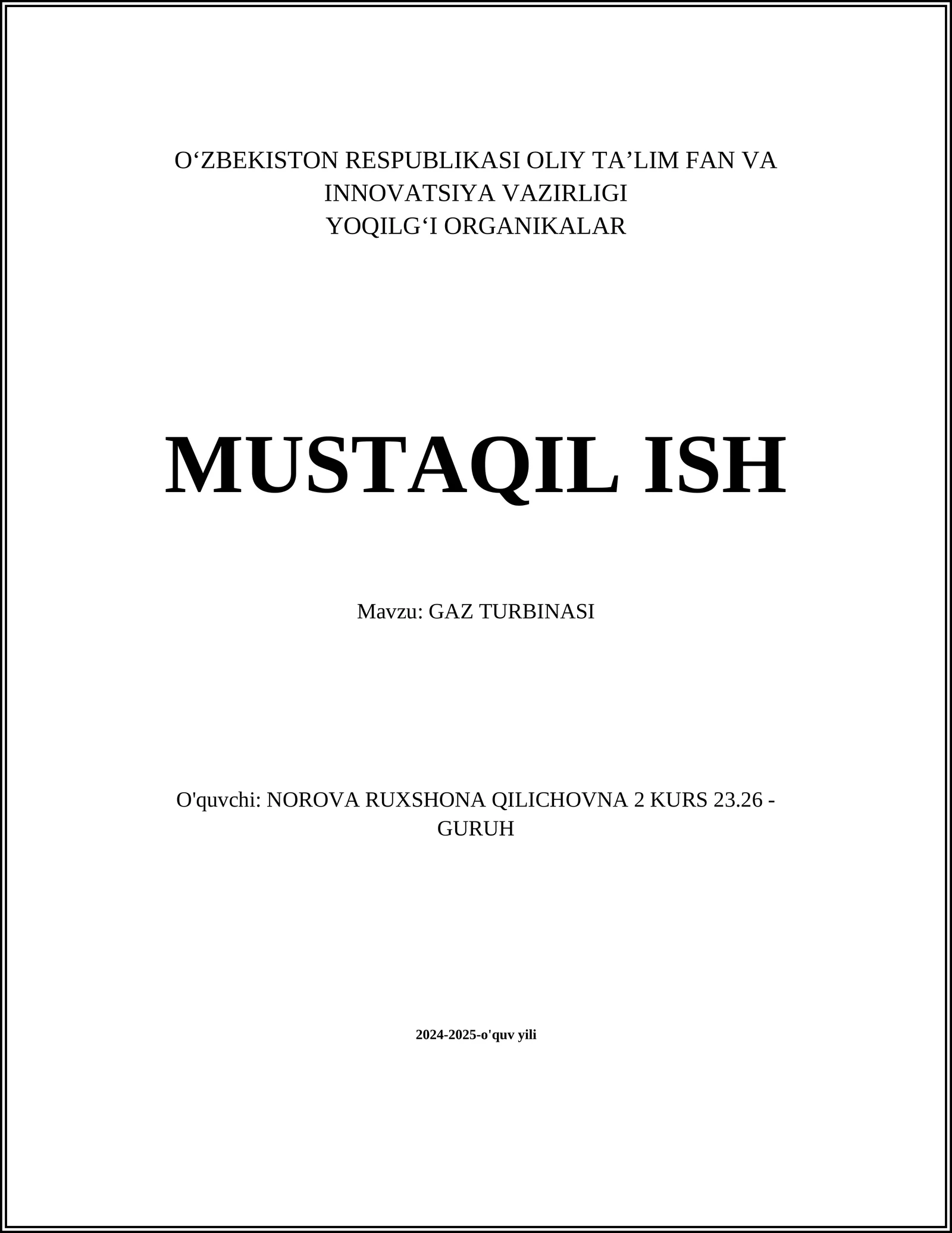 GAZ TURBINASI