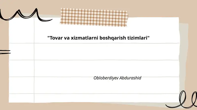 Inventarizatsiya va inventarni boshqarish tizimlari