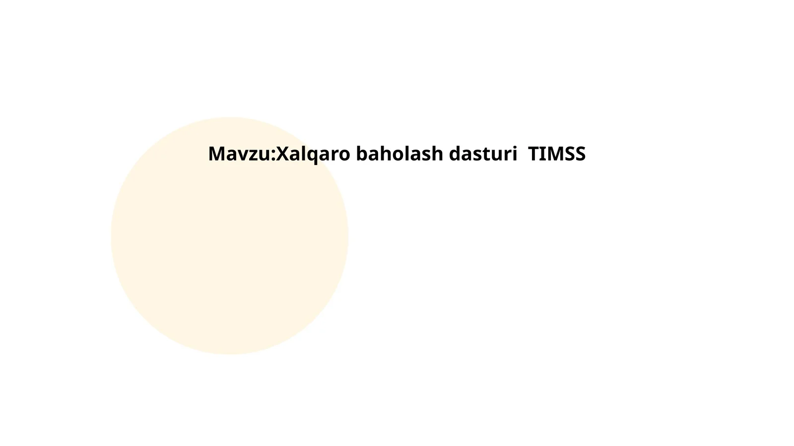 Xalqaro baholash dasturi TIMSS