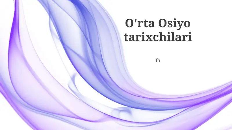 O'rta Osiyo tarixchilari
