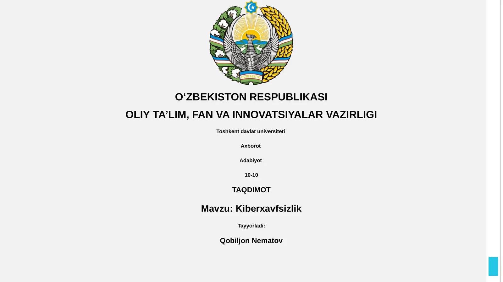 Kiberxavfsizlik