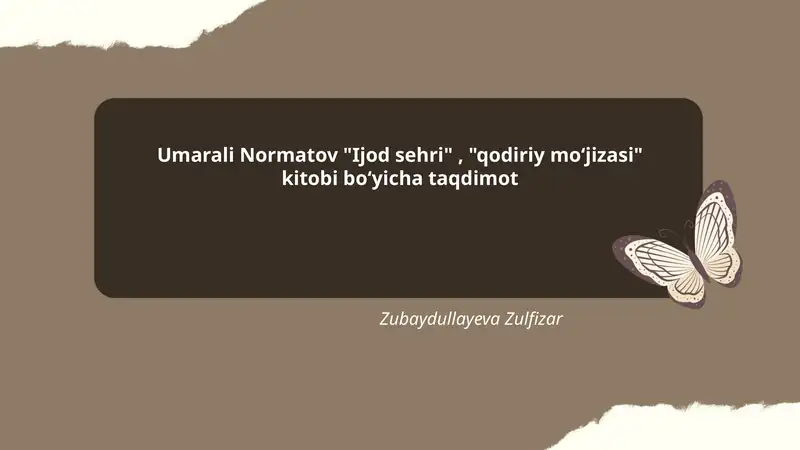 Ijod sehri & Qodiriy mo‘jizasi kitobi taqdimoti