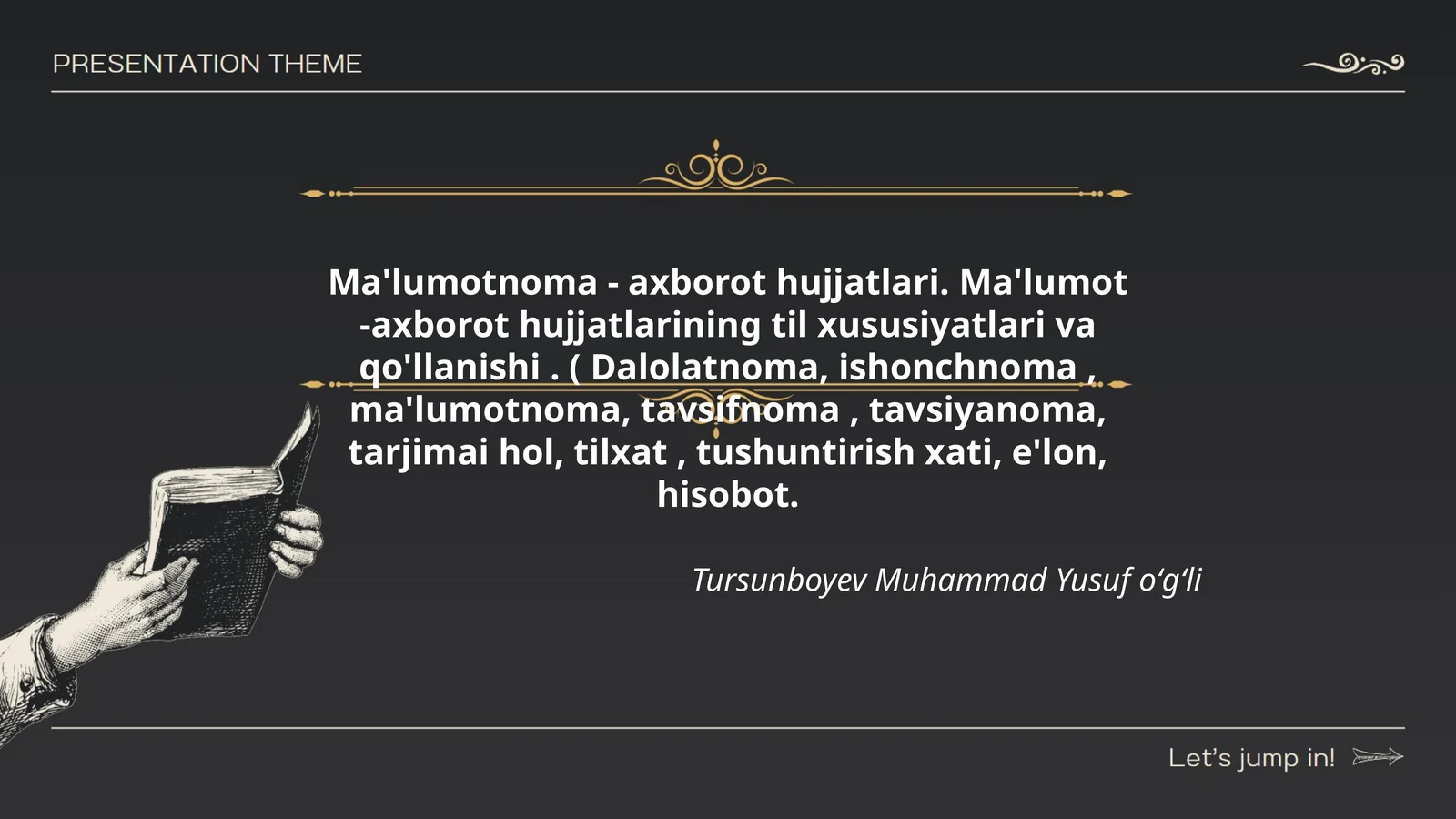 Ma'lumotnoma - axborot hujjatlari