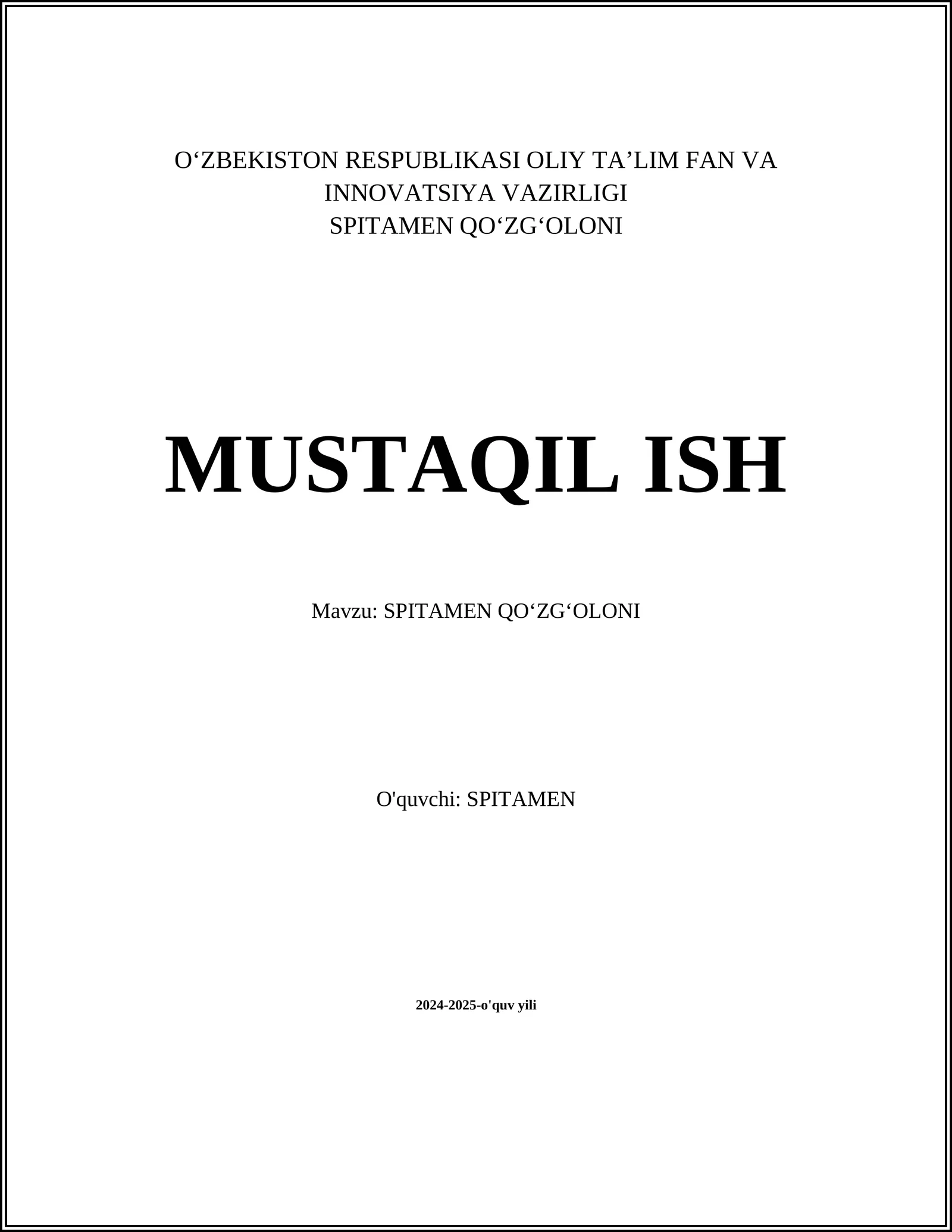 SPITAMEN QOʻZGʻOLONI