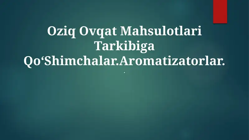 Sun'iy xushbo'y moddalar