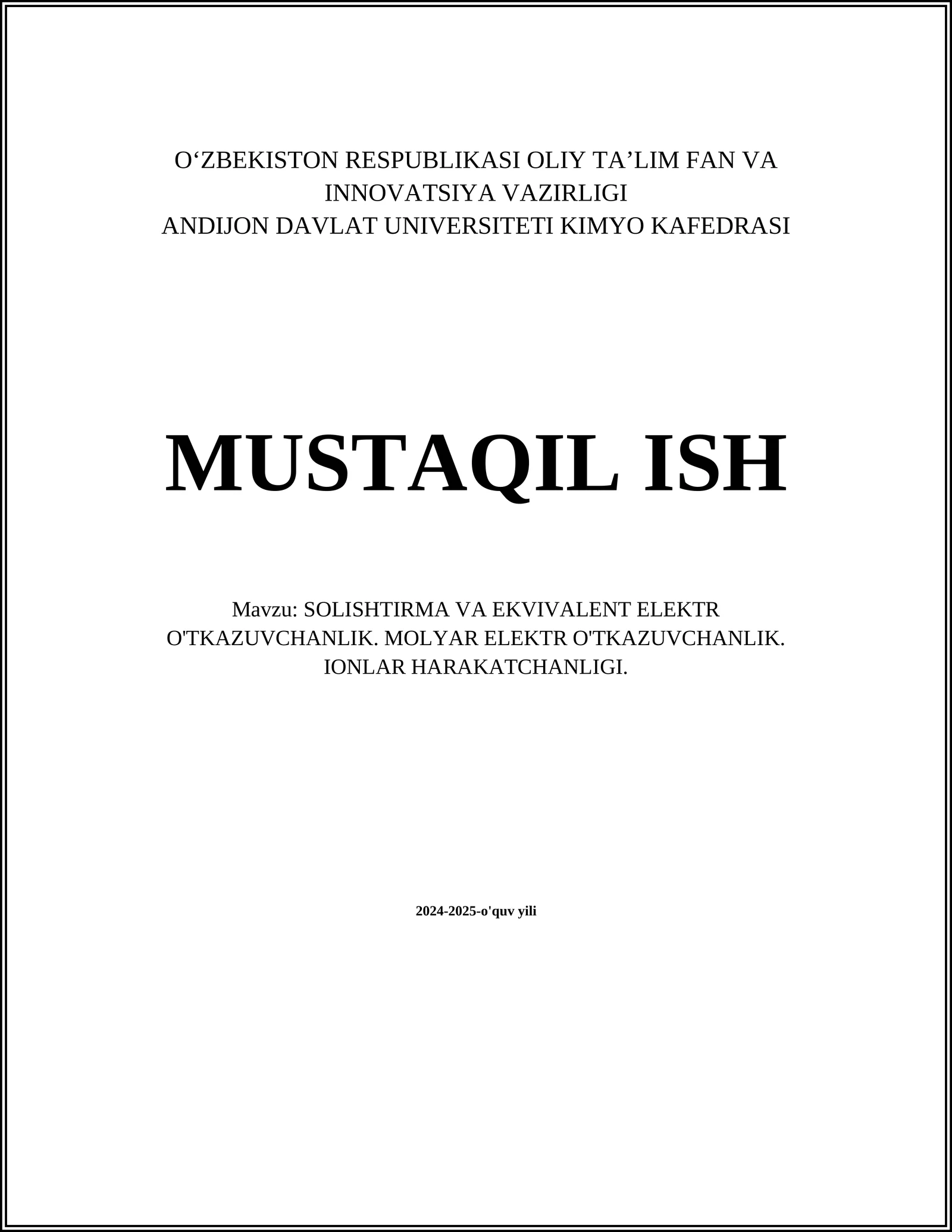 Metallar elektr o'tkazuvchanligi