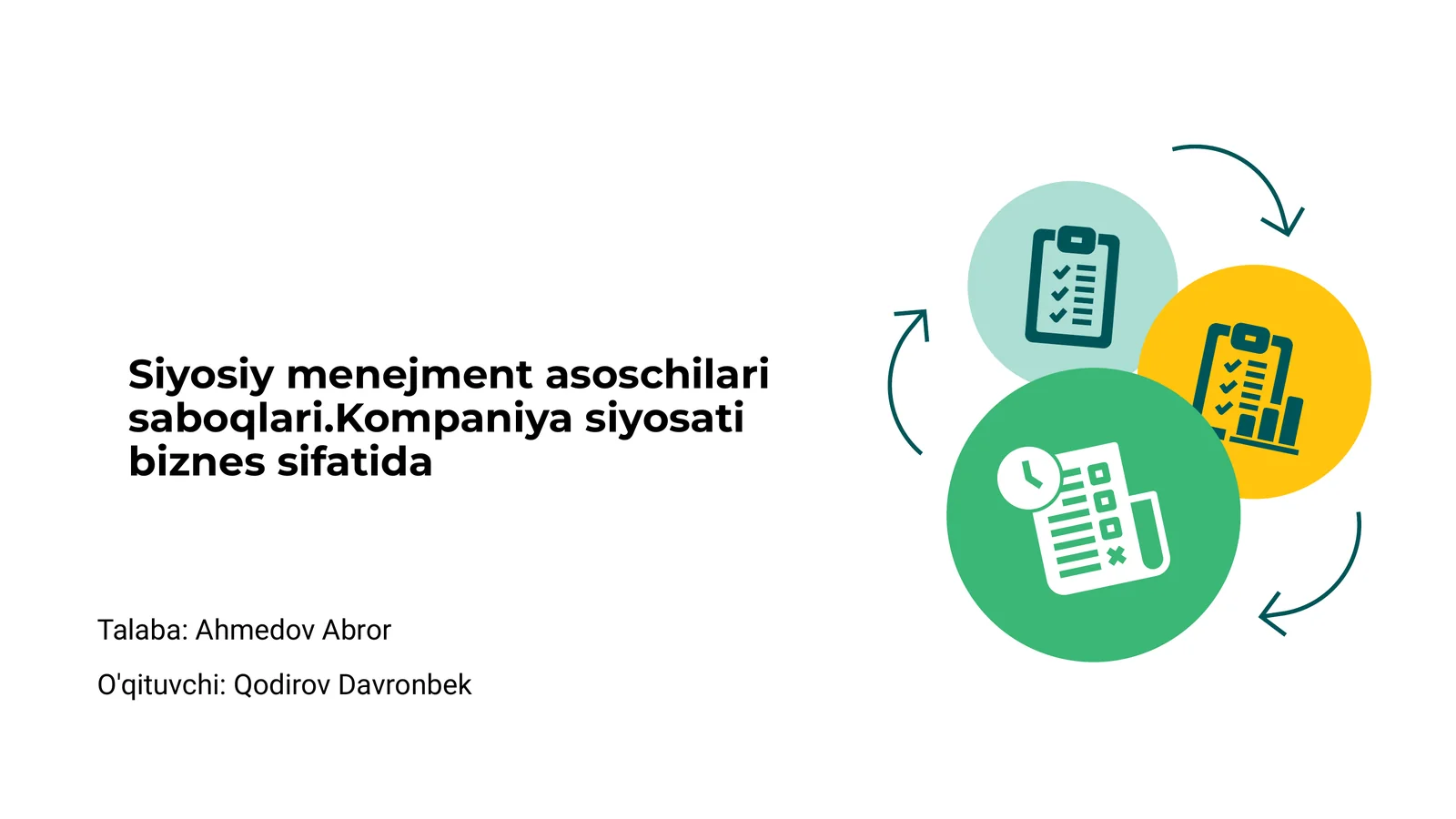 Siyosiy menejment asoschilari saboqlari