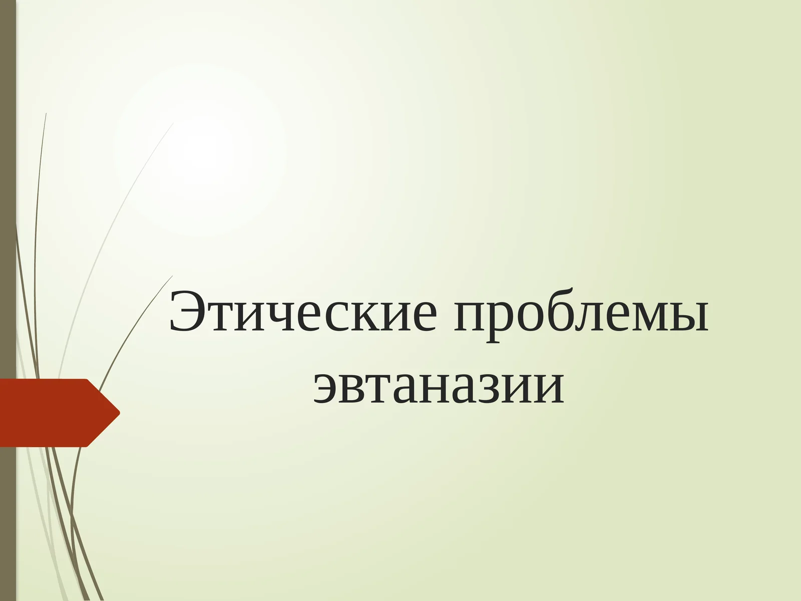 Этические проблемы эвтаназии