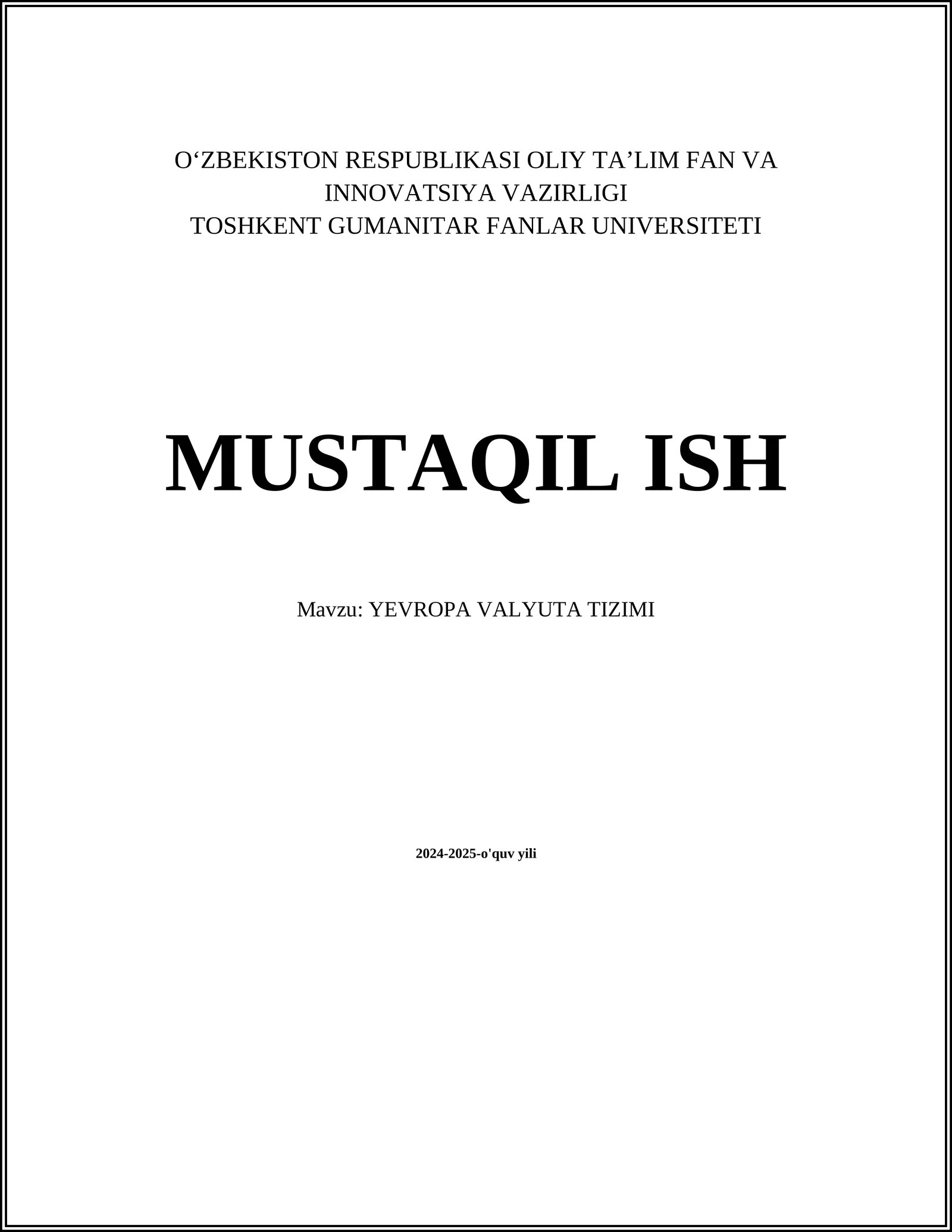 YEVROPA VALYUTA TIZIMI