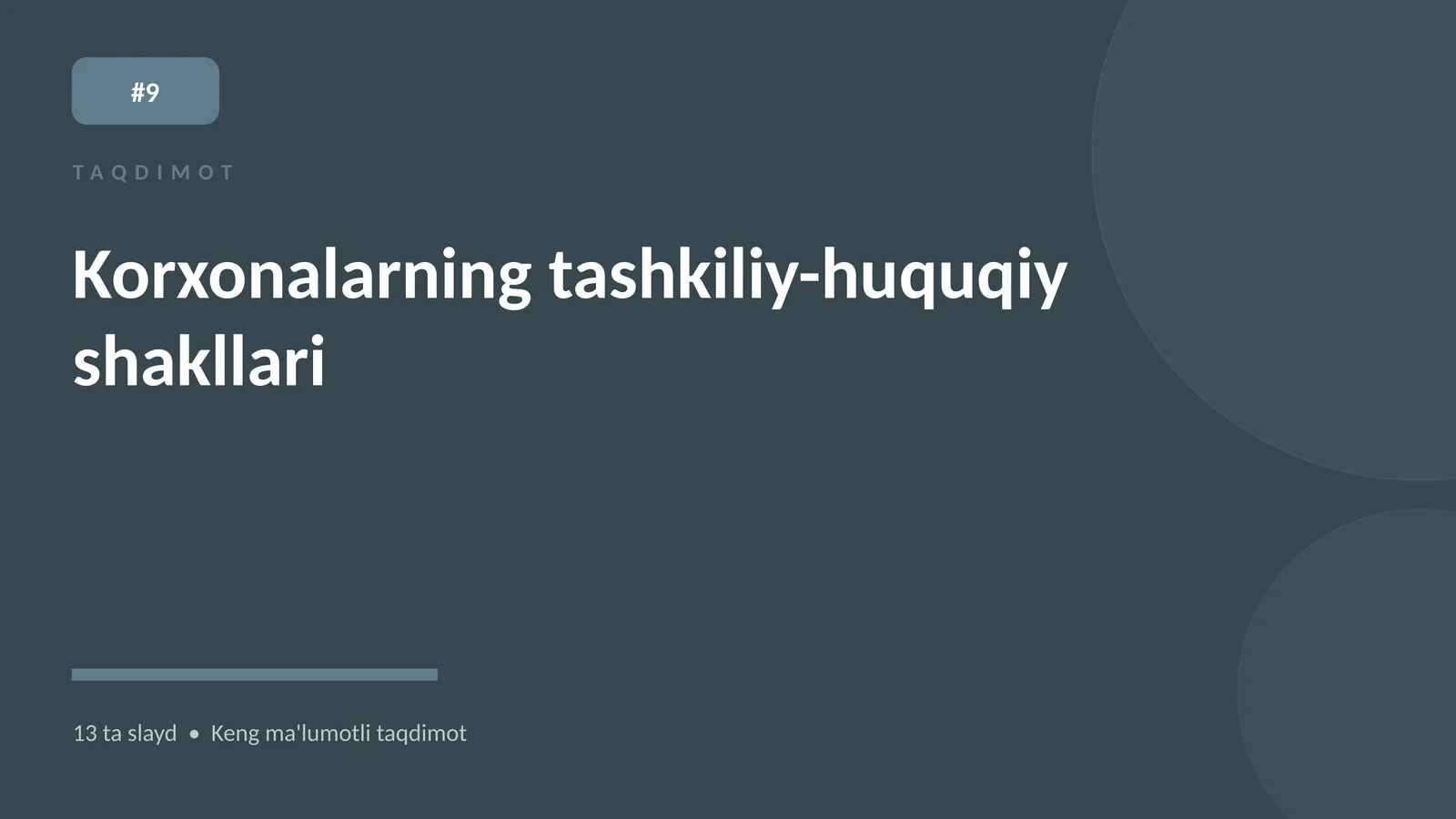 Korxonalarning tashkiliy-huquqiy shakllari