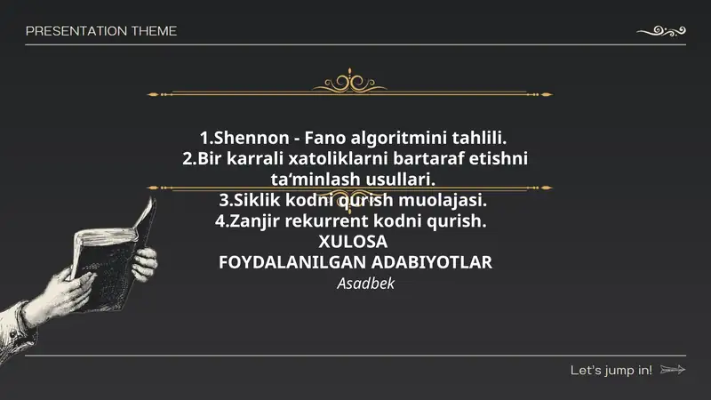 Shennon - Fano algoritmini tahlili