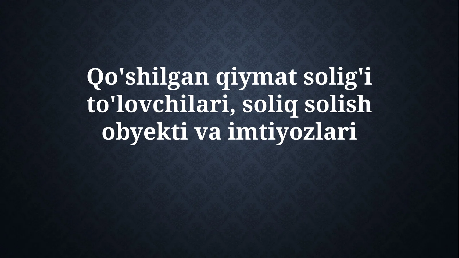Qo'shilgan qiymat solig'i to'lovchilari, soliq solish obyektiv imtiyozlari