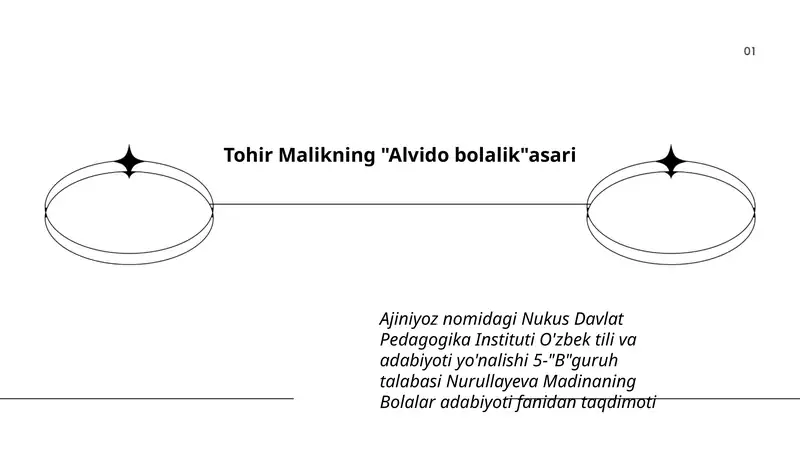 Tohir Malikning "Alvido bolalik" asari