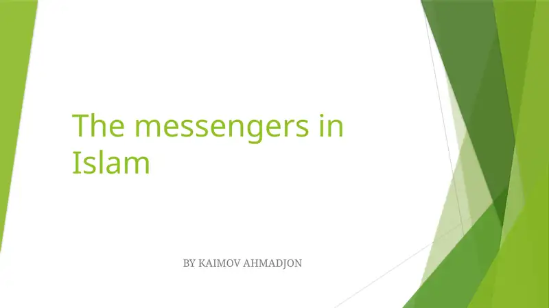 The Messengers in Islam