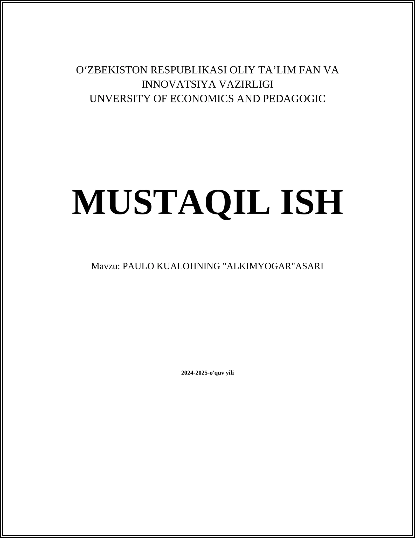PAULO KUALOHNING "ALKIMYOGAR"ASARI